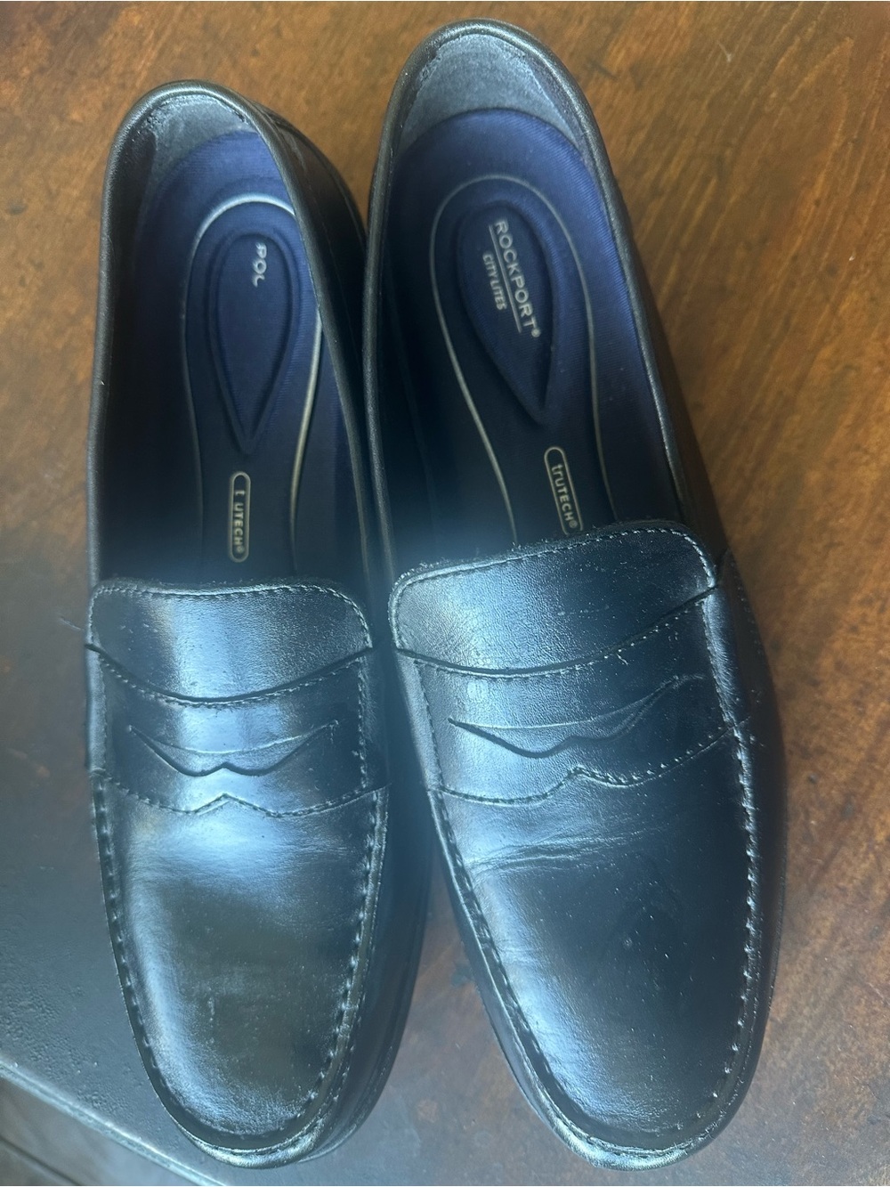 ROCKPORT Men’s Classic Penny LoaferBLACK Leather Shoes. Size:  12M